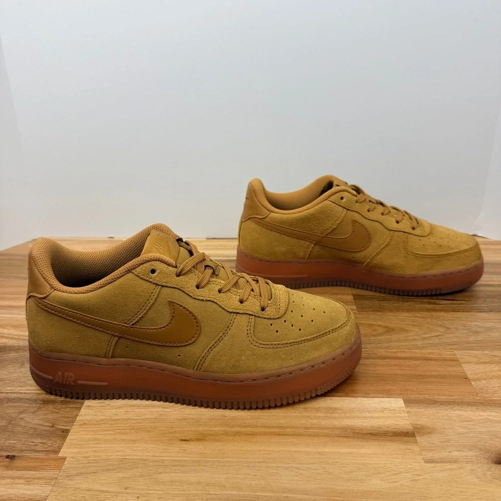 Nike Air Force 1 Kids Casual Suede Sneakers Wheat Gum Sole Casual Shoes 7Y